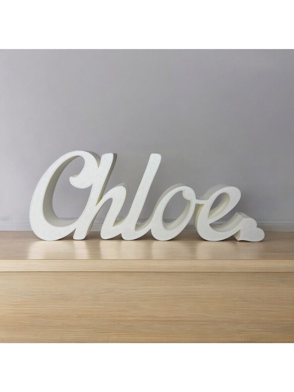 Chloe Name Sign White Freestanding Decor Personalized Gift Nursery